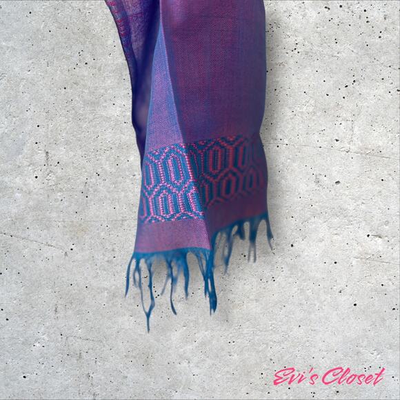 Ethiopian Vintage Hand Woven Shawl Pashmina Scarf TableRunner With Tassels - Picture 4 of 10